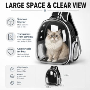 Breathable Space Capsule Cat Backpack with Clear Window CW-103 相册3