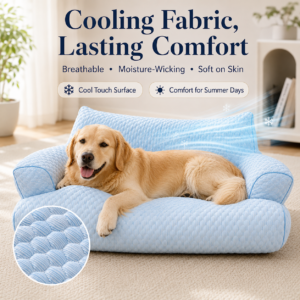 Cooling Orthopedic Pet Sofa Bed - Raised pillow edge CW-051 相册1