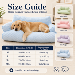 Cooling Orthopedic Pet Sofa Bed - Raised pillow edge CW-051 相册5