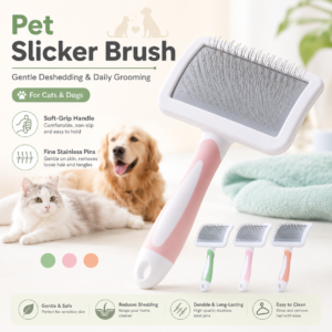 Pet Pin Slicker Brush - Fine metal pins CW-053