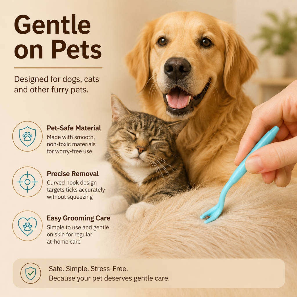 Pet Tick Removal Tool - Helps remove ticks and fleas CW-054