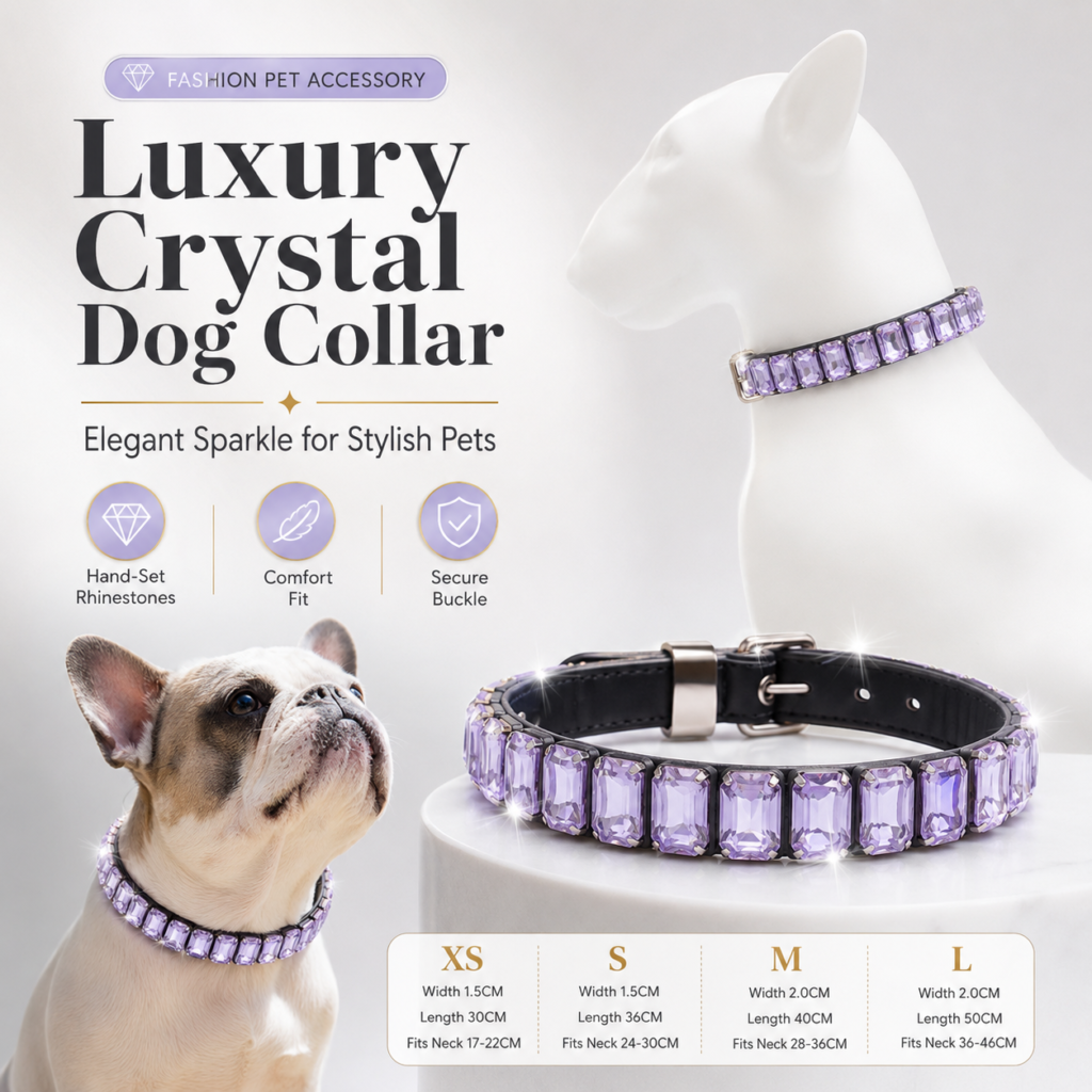Rhinestone PU Pet Collar - Decorative rhinestone style CW-064