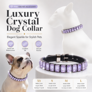 Rhinestone PU Pet Collar - Decorative rhinestone style CW-064