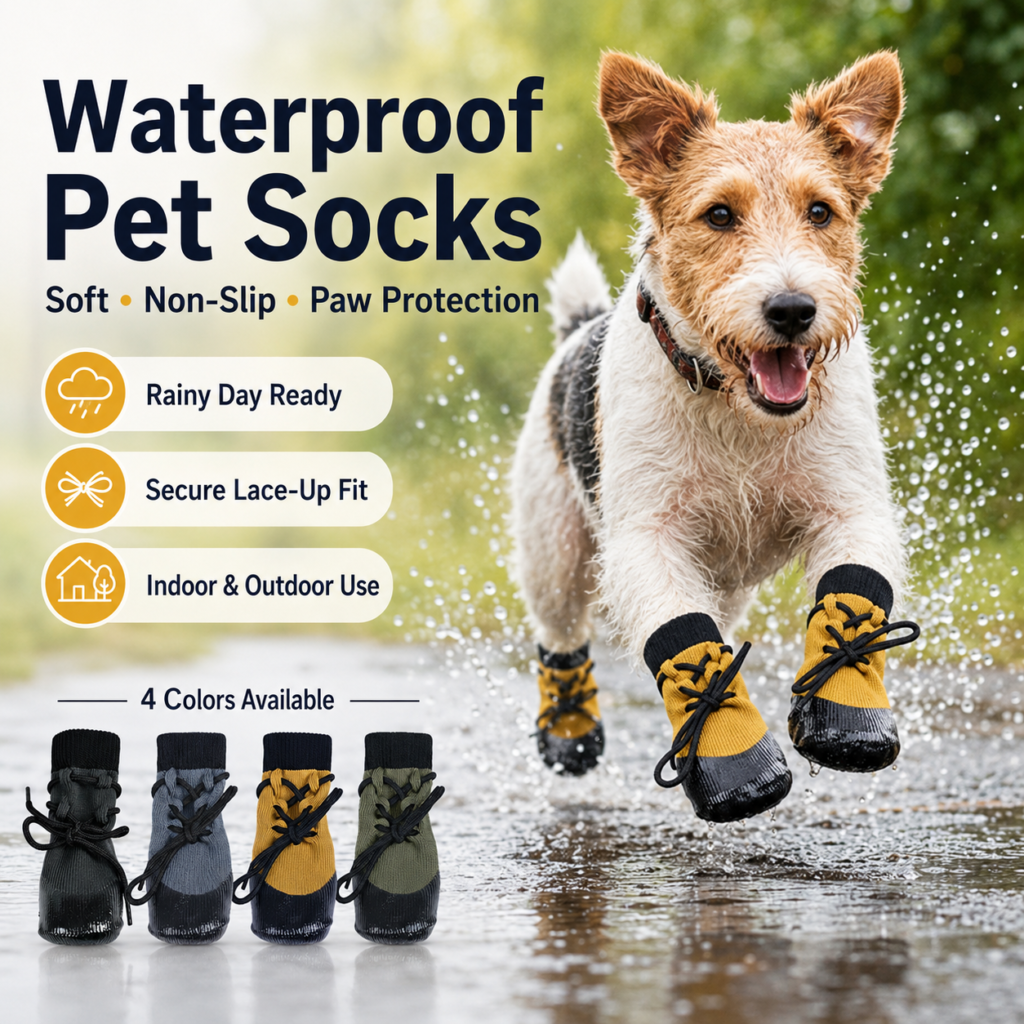 Waterproof Anti-Slip Pet Socks - Dipped anti-slip sole CW-069