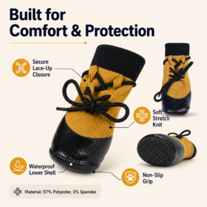 Waterproof Anti-Slip Pet Socks - Dipped anti-slip sole CW-069 相册1
