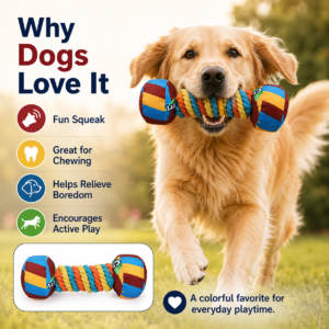 Squeaky Candy Dumbbell Dog Toy for Dogs CW-079
