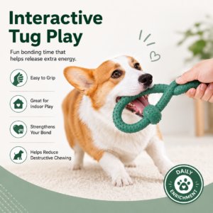 Figure-Eight Rubber Tug Chew Toy - Figure-eight tug shape CW-082