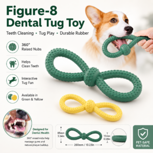 Figure-Eight Rubber Tug Chew Toy - Figure-eight tug shape CW-082 相册1