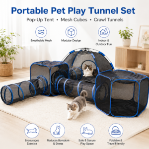 Outdoor Pet Tent and Tunnel Set - Foldable tunnel and tent design CW-116