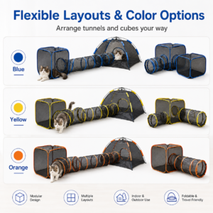 Outdoor Pet Tent and Tunnel Set - Foldable tunnel and tent design CW-116 相册3