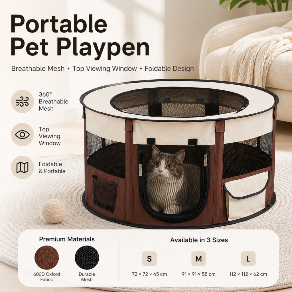 Round Foldable Pet Playpen - Round foldable enclosure CW-117