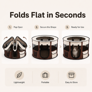 Round Foldable Pet Playpen - Round foldable enclosure CW-117 相册3