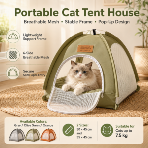 Breathable Semi-Enclosed Pet Tent - Foldable camping tent style CW-118