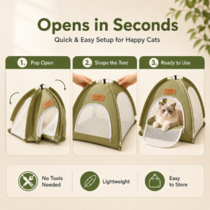 Breathable Semi-Enclosed Pet Tent - Foldable camping tent style CW-118 相册3