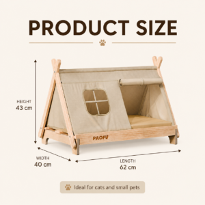 Wooden Elevated Pet Tent Bed - Wooden off-ground bed CW-120 相册4
