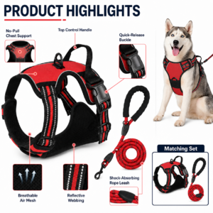 Reflective Anti-Pull Dog Harness Set for Dogs CW-123 相册1