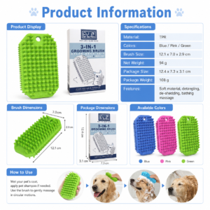 Pet Bath Massage Brush - Dry and wet use CW-138 相册2